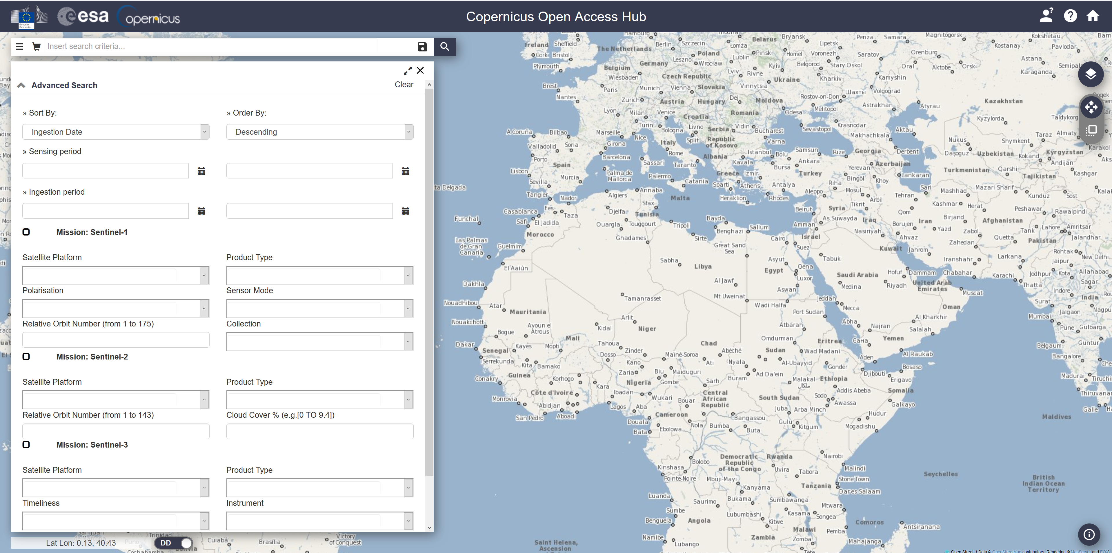  Copernicus Open Access Hub
